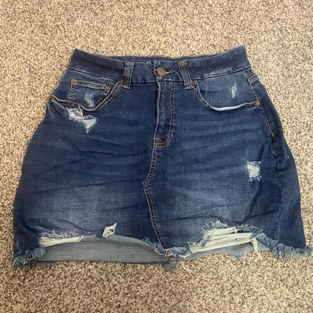 Distressed Jean Skirt Size 11